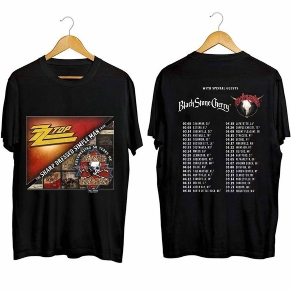 Lynyrd Skynyrd ZZ Top Tour 2024 Shirt 2 Sided